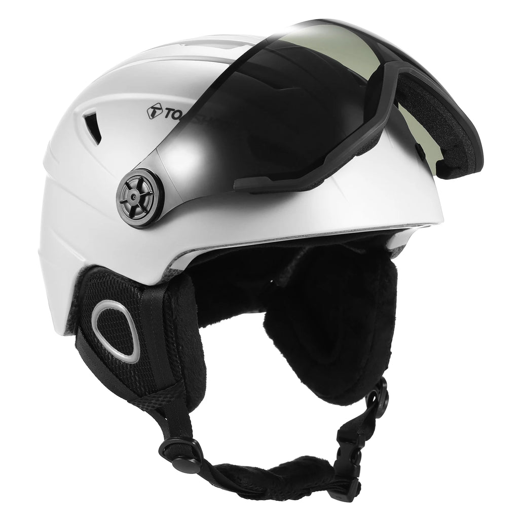 Ski Helmet with Removable Goggles Inner Lining and Ear Pads Lightweight Snowboard Helmet for Snowboarding and Biking