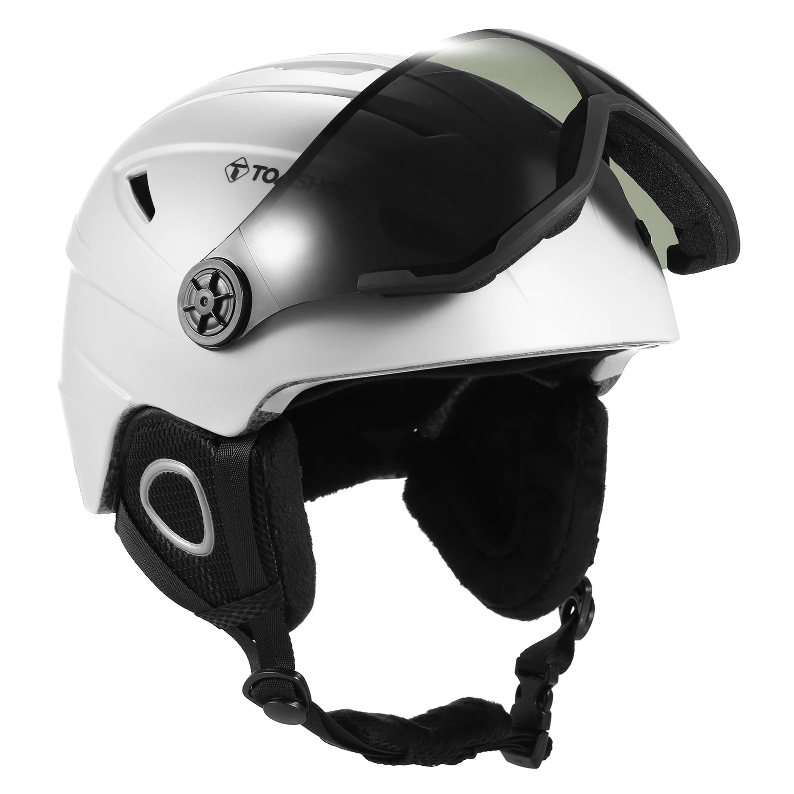 Ski Helmet with Removable Goggles Inner Lining and Ear Pads Lightweight Snowboard Helmet for Snowboarding and Biking