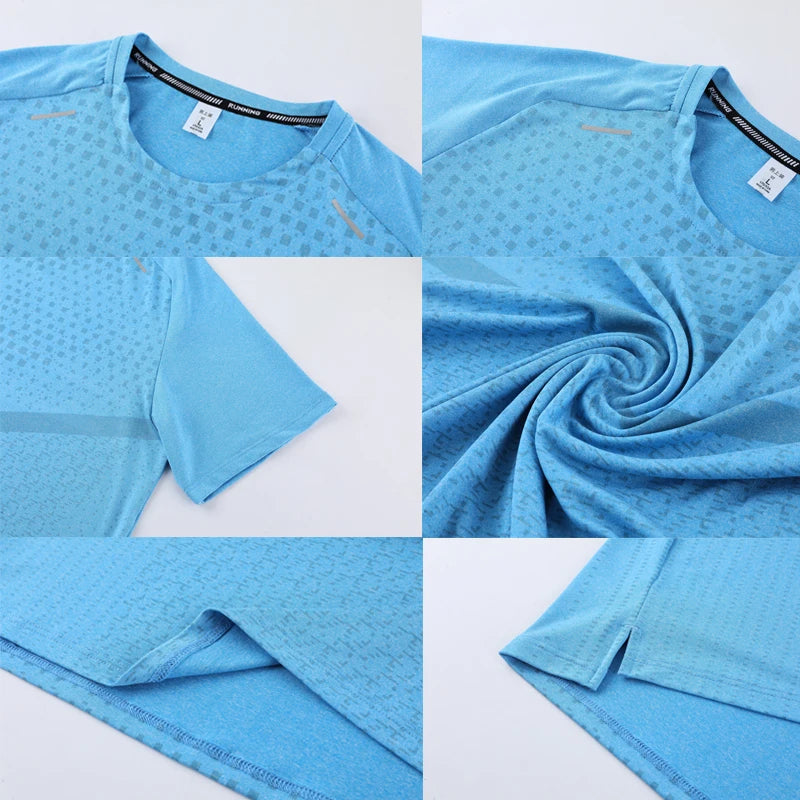 3D Print Gym Shirt Running Casual Outdoor Jogging Breathable Quick Dry Nylon Short Sleeve Training Tee