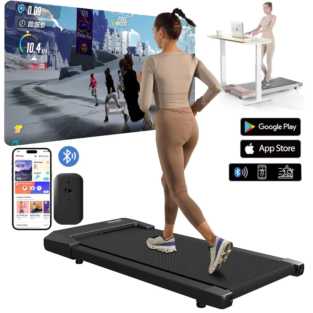 300lbs Treadmill for Home 2.5HP Walking Pad LCD Digital Data Display 2‑in‑1 Walking Running Fitness Exercise Machine
