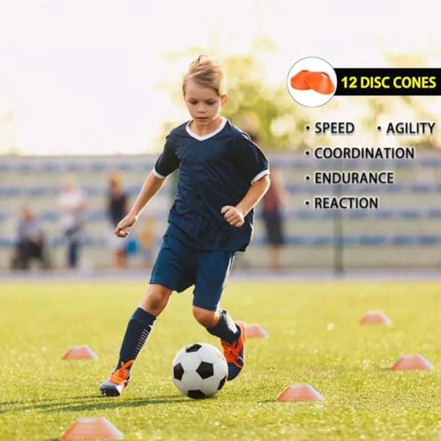 Agility Ladder Set 20ft with 4 Hurdles 12 Cones Jump Rope and Running Parachute Complete Speed and Agility Training Kit