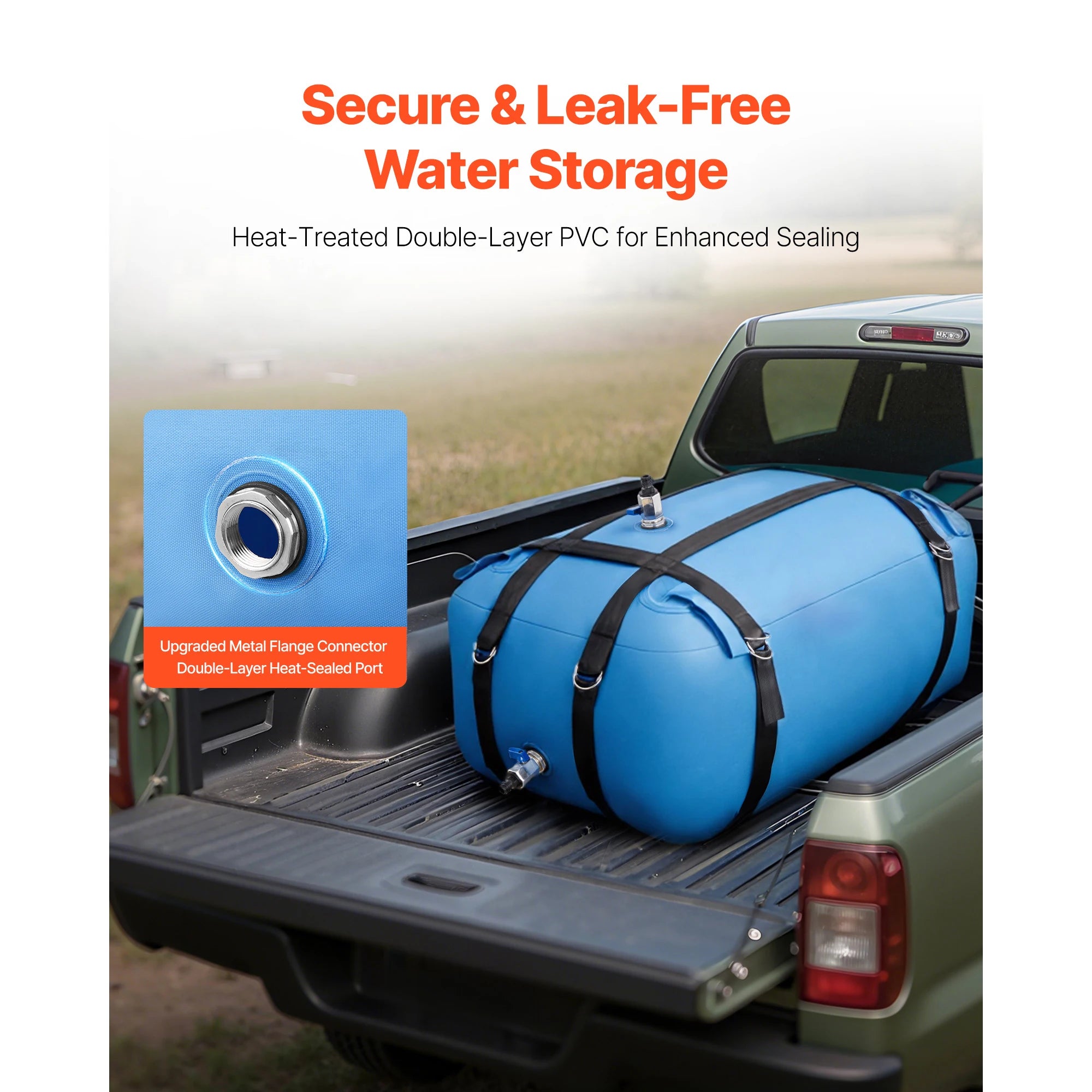Water Storage Bladder TPU Soft Water Bag Portable Collapsible Water Storage Container for Camping and Outdoor Irrigation
