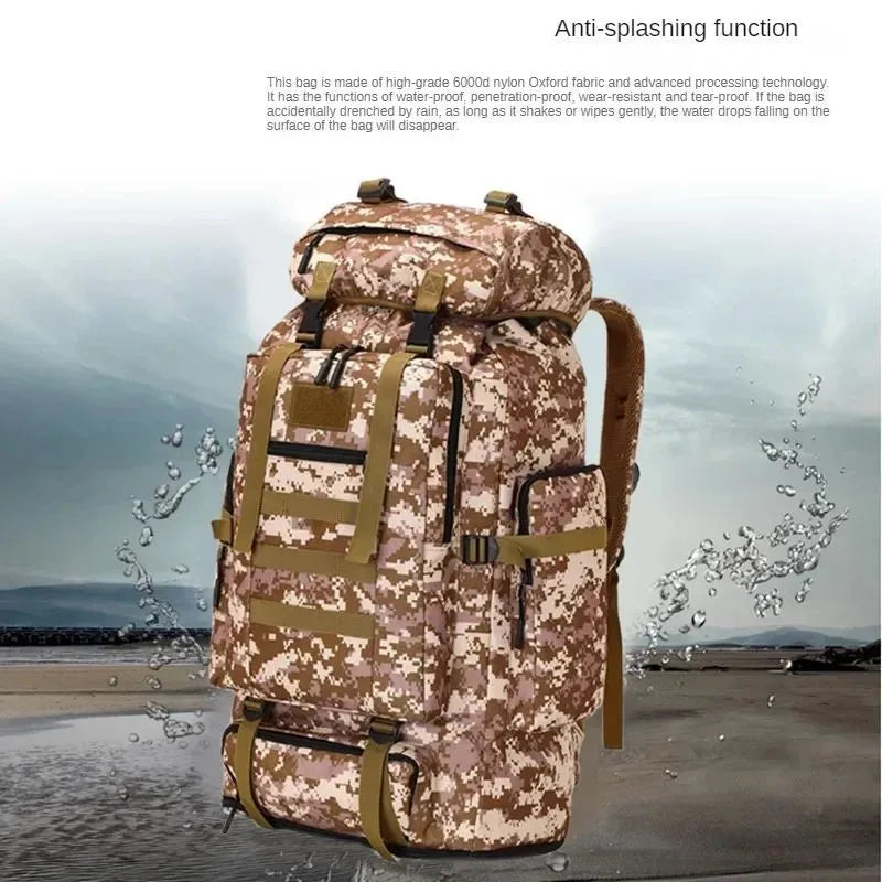80L 100L Mountaineering Bag Climb Bag Tactical Backpack Large Outdoor Hiking Camping Travel Backpack