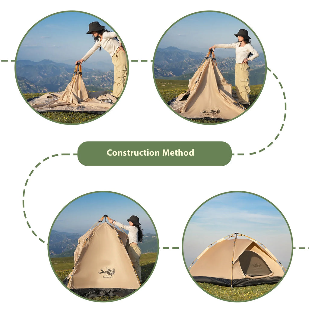 Portable 3 to 4 Person Sun and Rain Shelter for Beach and Camping, Instant Tent