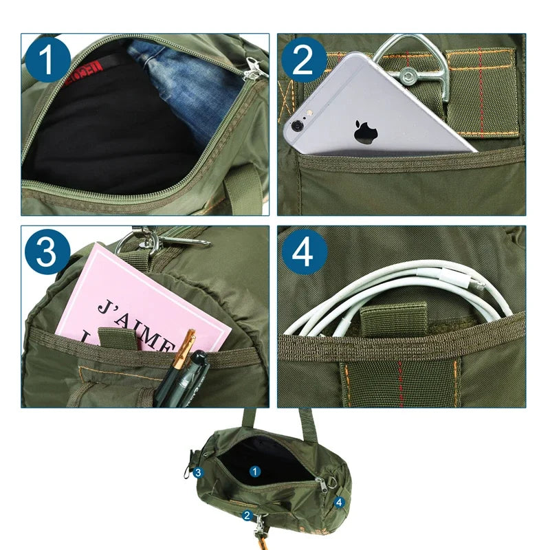Travel Gym Bag Waterproof Fitness Bag for Men and Women Portable Ultralight Sports and Yoga Bag
