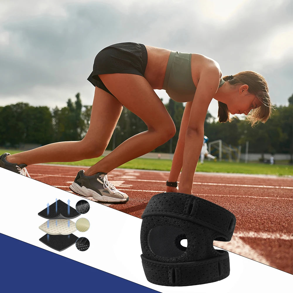 Knee Support Wrap – Adjustable Compression Sleeve with Patella Tendon Strap for Arthritis, Joint Pain, Tendonitis & Ligament Injury Relief