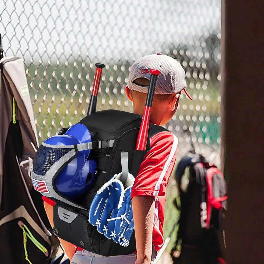 Baseball Equipment Bag Baseball Backpack with Shoe Compartment Lightweight Youth Softball Bat Bag and Bat Backpack