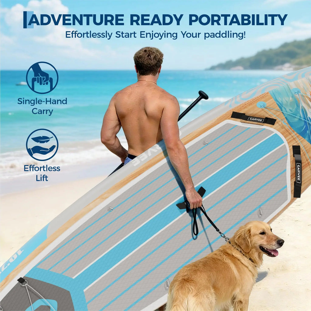 Inflatable Paddle Board, Stand Up Inflatable SUP with Premium Accessories, High‑Capacity Design, Large Paddle Included
