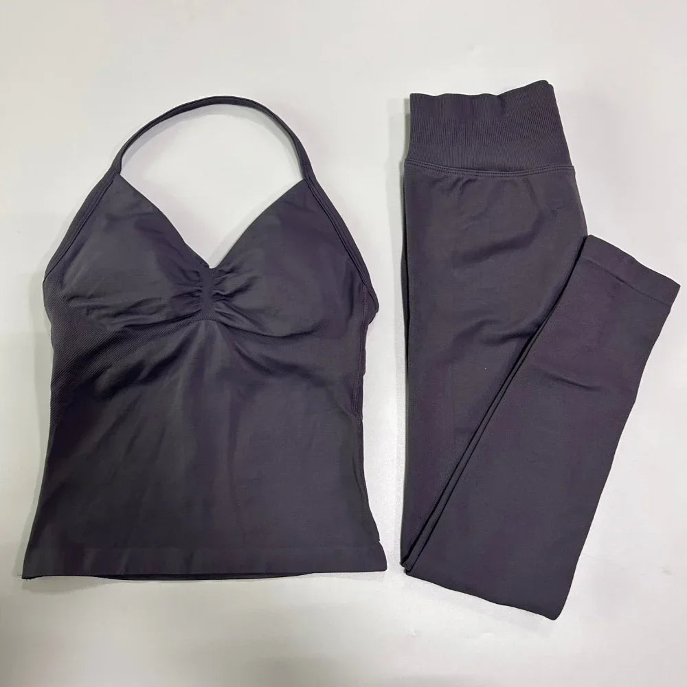 Womens Tank Tops & High Waist Scrunch Yoga Leggings