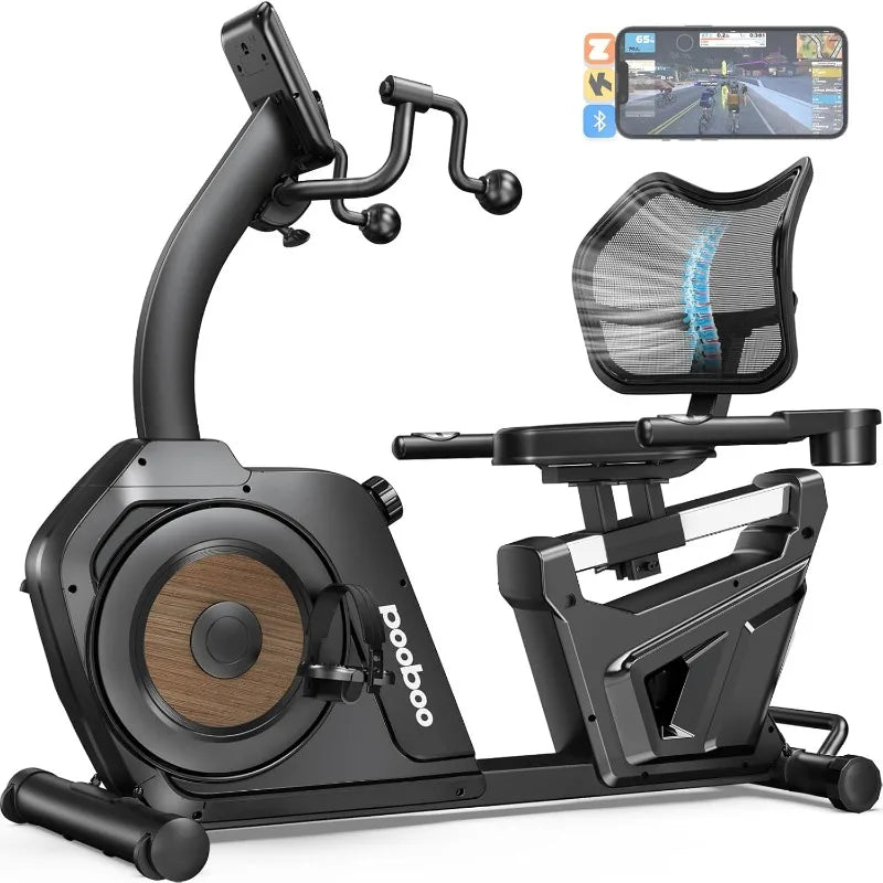 Recumbent Exercise Bike for Home Use Stationary Bike with Arm Exerciser Magnetic Recumbent Bike with Ergonomic Seat
