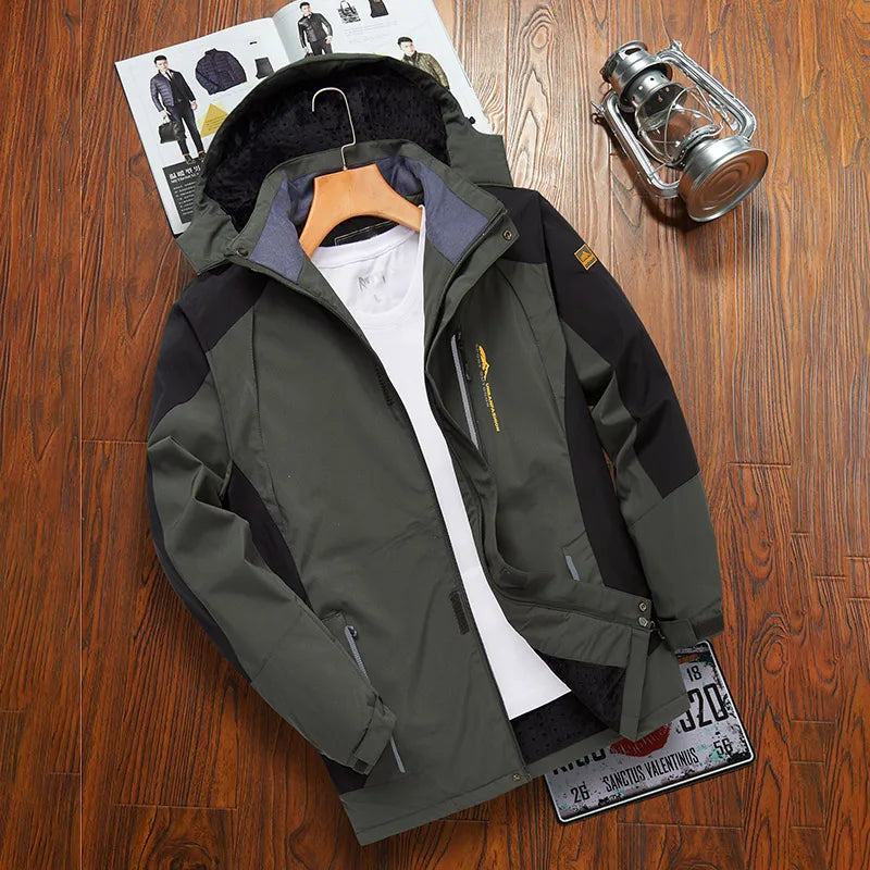 Men’s Winter Parka Windbreak Plus Thick Warm Windproof Fur Coat Military Style Hooded Anorak Men’s Winter Jacket