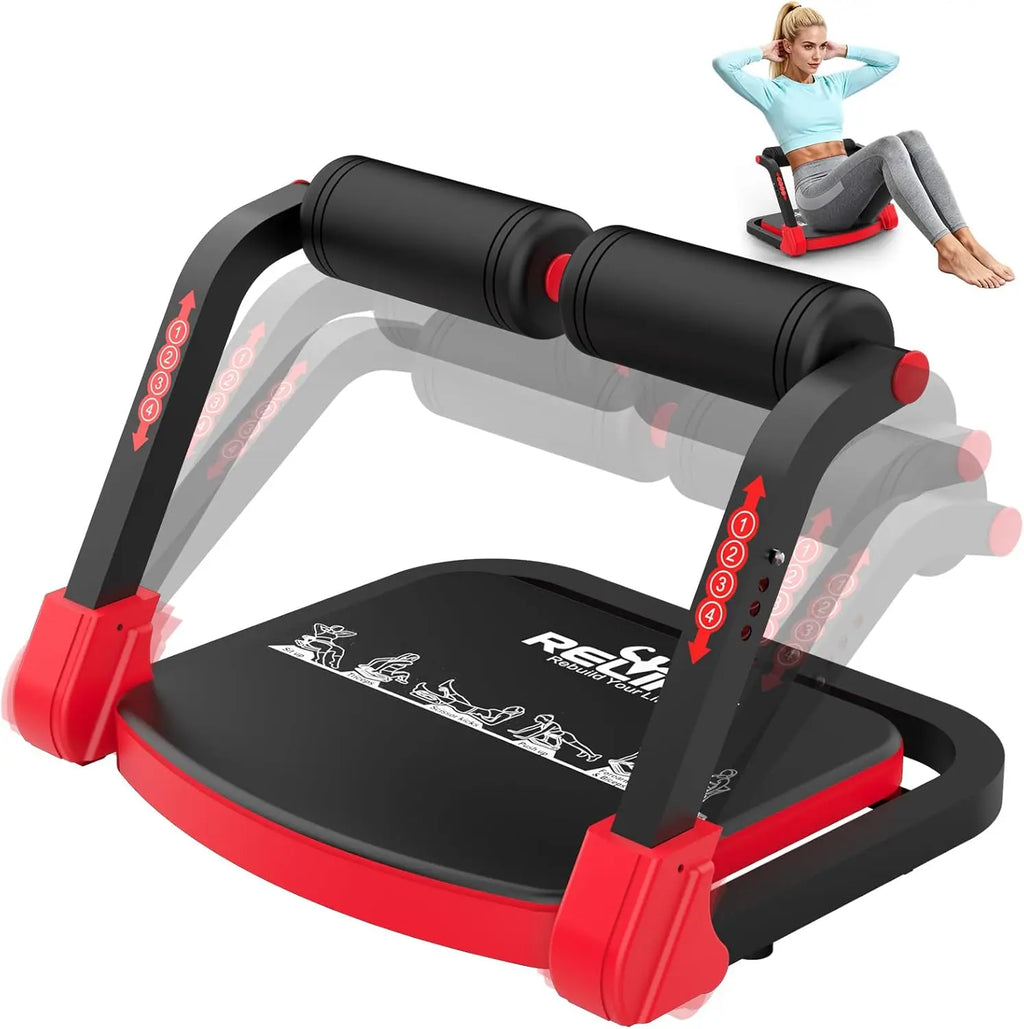 Abdominal Trainer Foldable Home Ab Workout Device with 3 Adjustable Resistance Levels for Sit Up and Core Training