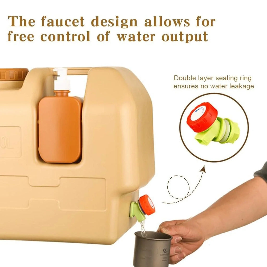 20L Emergency Water Container Large Capacity Portable Camping Water Bag with Spigot for Outdoor Hiking and Picnics