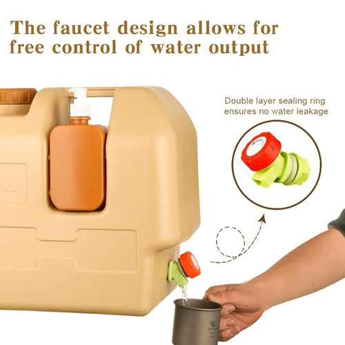 20L Emergency Water Container Large Capacity Portable Camping Water Bag with Spigot for Outdoor Hiking and Picnics