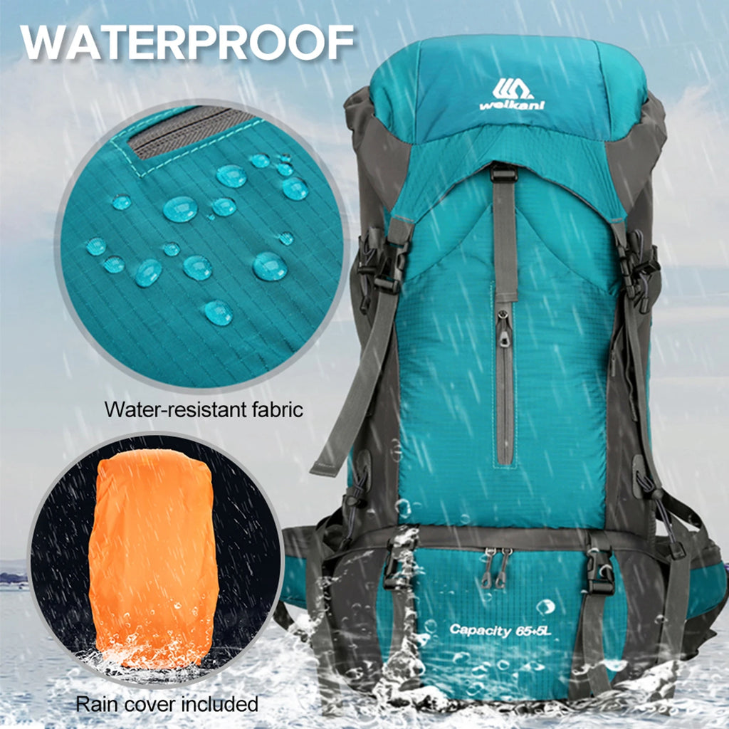 70L Hiking Backpack Camping Climbing Rucksack Travel Trekking Mountaineering Bag Outdoor Sports Waterproof Backpack