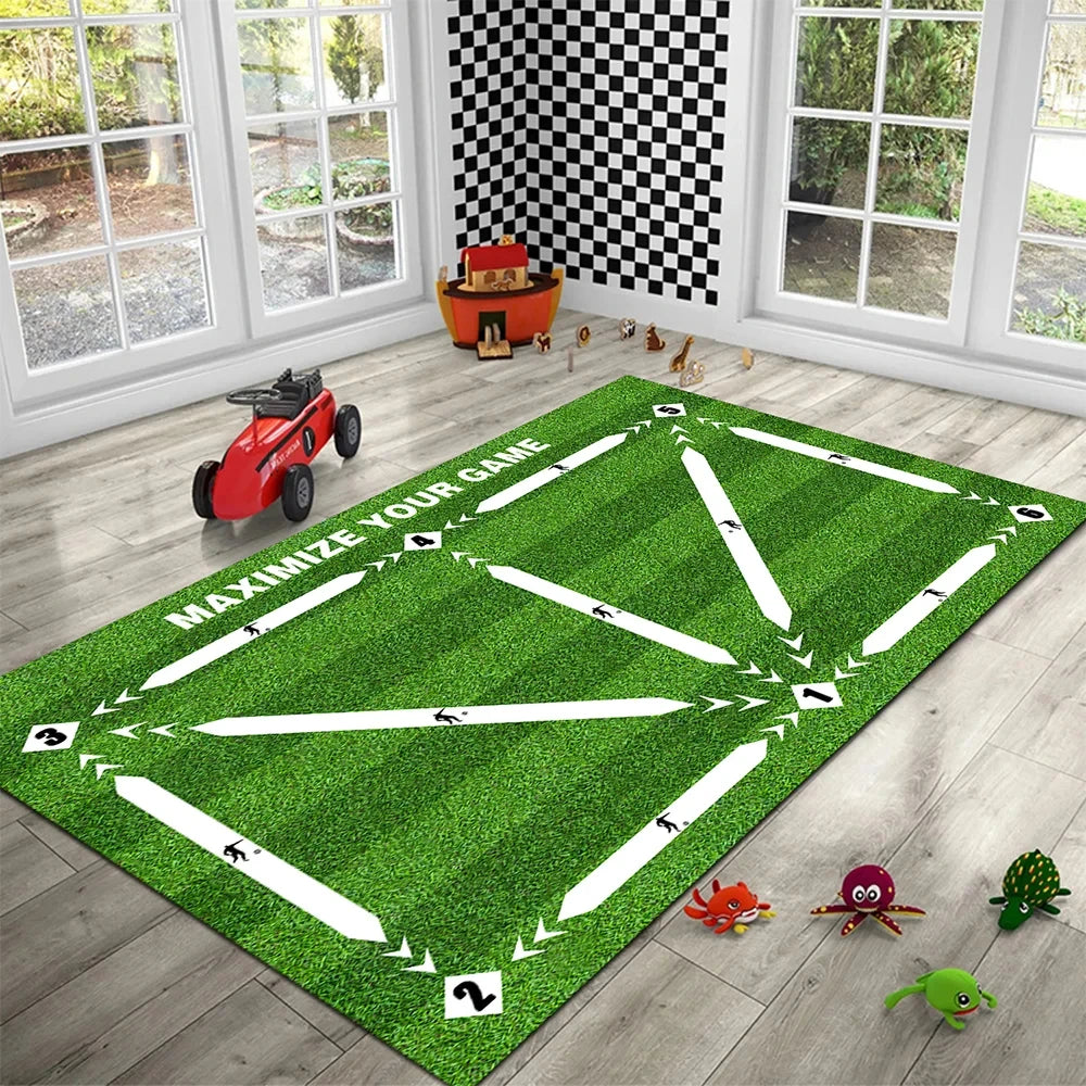 Durable Non Slip Football Training Mat Foldable Carpet Dribbling Training Mat Children’s Indoor Football Equipment