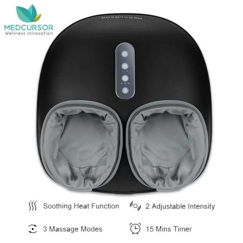 Foot Massager with Heating Therapy, Shiatsu Deep Kneading Roller for Muscle Relaxation and Pain Relief, Electric Foot Massage Machine