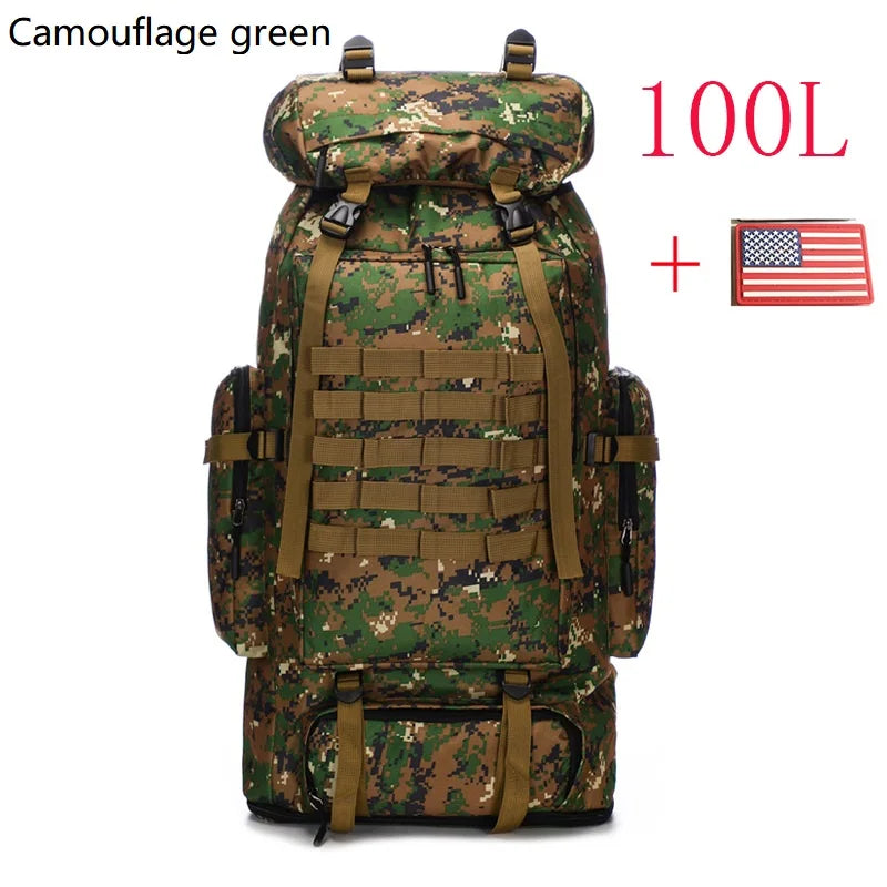 80L 100L Mountaineering Bag Climb Bag Tactical Backpack Large Outdoor Hiking Camping Travel Backpack