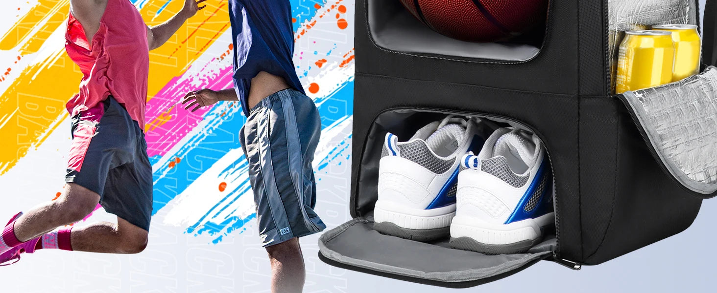 Football Backpack Men Basketball Backpack Outdoor Soccer Storage Bag Training Sports Knapsack with Shoe Compartment