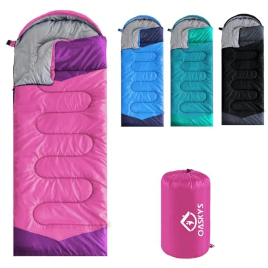 Camping Sleeping Bag, Lightweight Waterproof Design for Adults, Warm and Cool Weather Use in Summer, Spring, and Fall Travel and Camping Gear