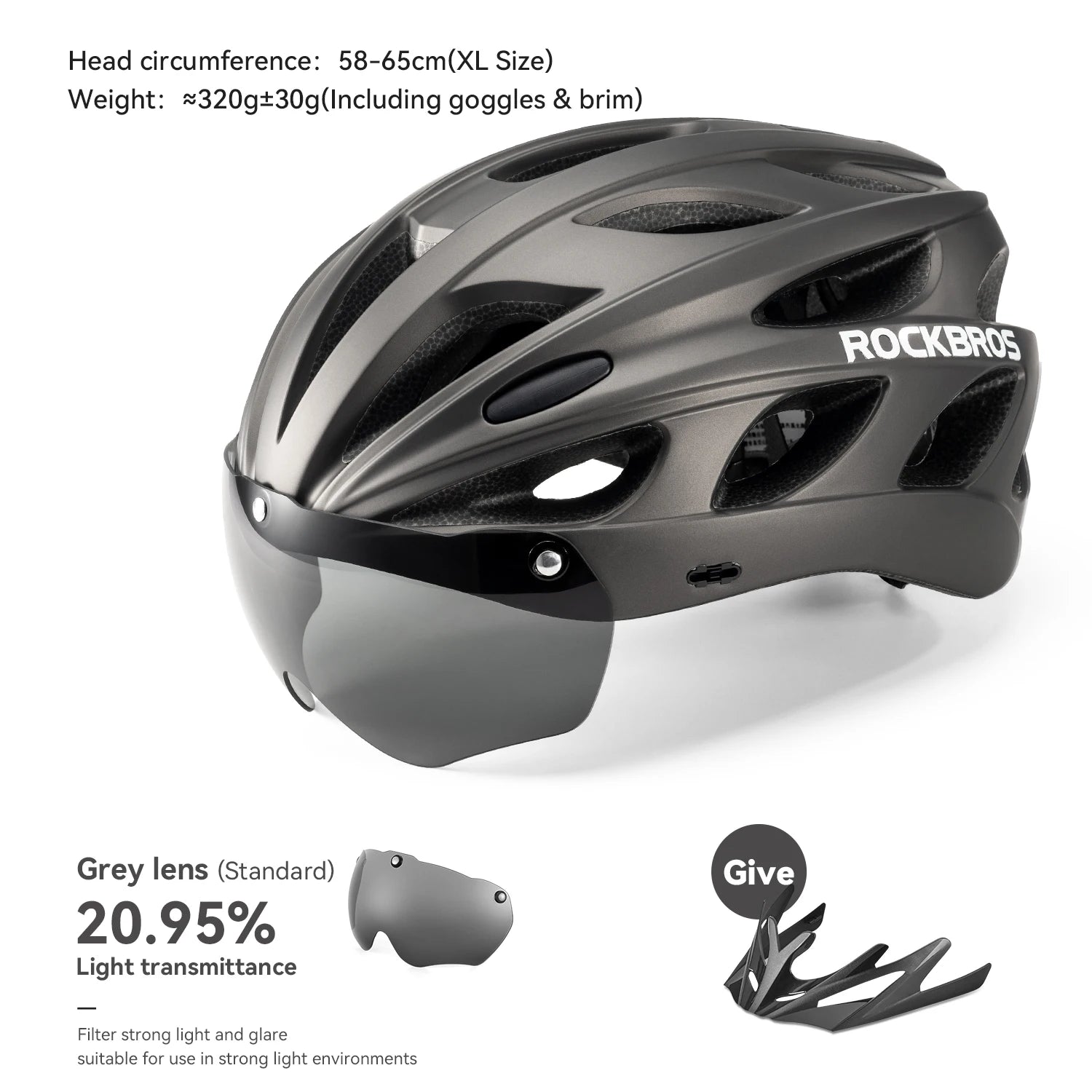 Cycling Helmet Lightweight Integrated Head Protection Safety Helmet with Goggles for Men and Women MTB and Road Bike Riding