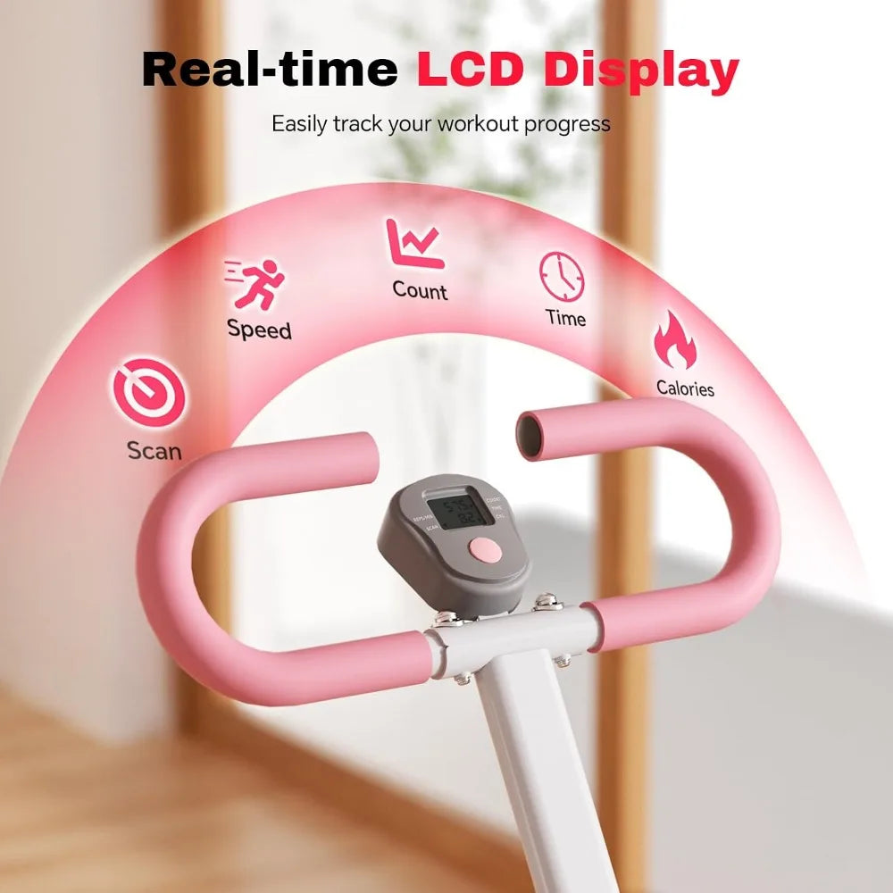 Folding Vertical Stair Stepper Machine for Home Workouts Portable Exercise Equipment with Handlebar and Digital Monitor