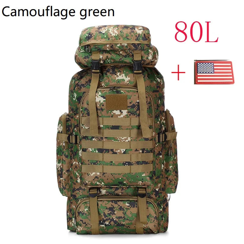 80L 100L Mountaineering Bag Climb Bag Tactical Backpack Large Outdoor Hiking Camping Travel Backpack