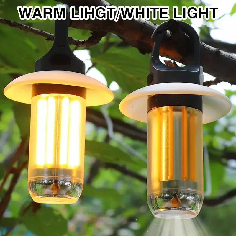 Camping Light Lightweight Handheld Torch 5 Lighting Modes Rechargeable Tent Lamp for Patio Climbing with 8 Light Filaments