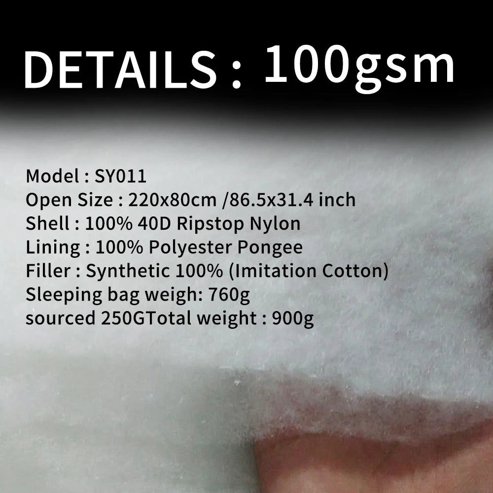Cotton Sleeping Bag 3 Season Ultralight Synthetic Cotton Camping Sleeping Bag for Outdoor Adventures