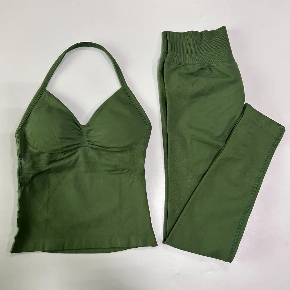 Womens Tank Tops & High Waist Scrunch Yoga Leggings