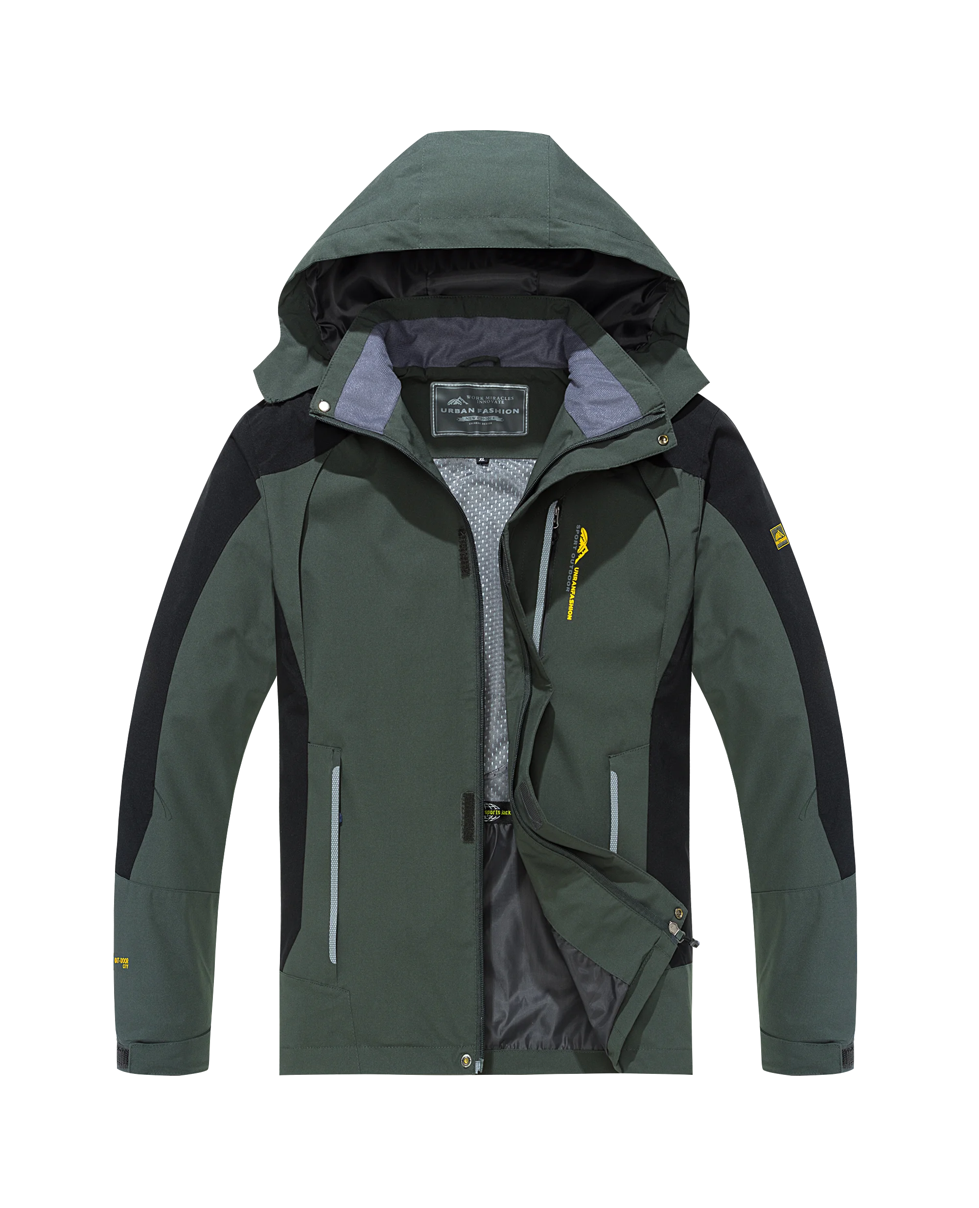 Men’s Waterproof Hiking Jacket Large Size Windproof Outdoor Windbreaker for Camping Hunting Running Trekking Fishing