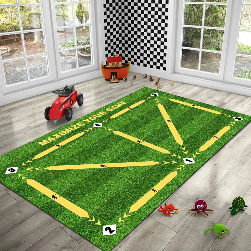 Durable Non Slip Football Training Mat Foldable Carpet Dribbling Training Mat Children’s Indoor Football Equipment