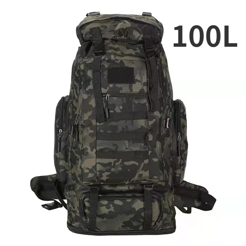 Large 80L 100L Mountaineering Backpack for Hiking Camping Travel and Tactical Outdoor Use