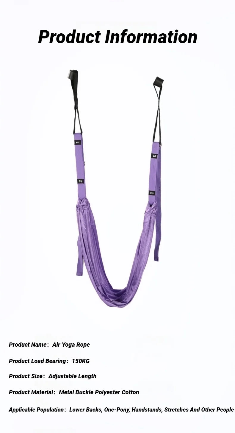 Adjustable Aerial Yoga Stretch Strap — Leg Splits, Flexibility, and Hammock Training