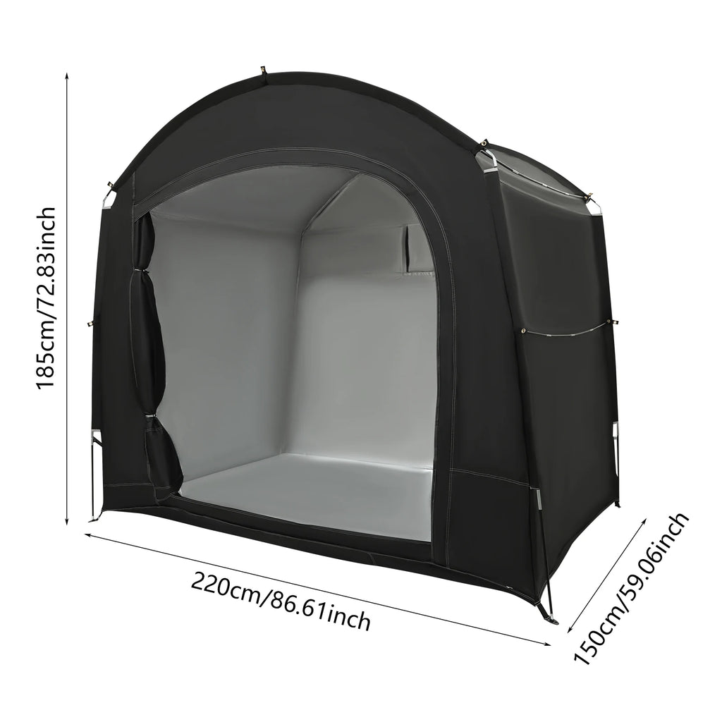 Bike Storage Shed for 1 to 4 Bikes Portable Waterproof Bicycle Shelter Tent 220x150x185cm 210D Oxford Cloth Foldable Sunshade Cover