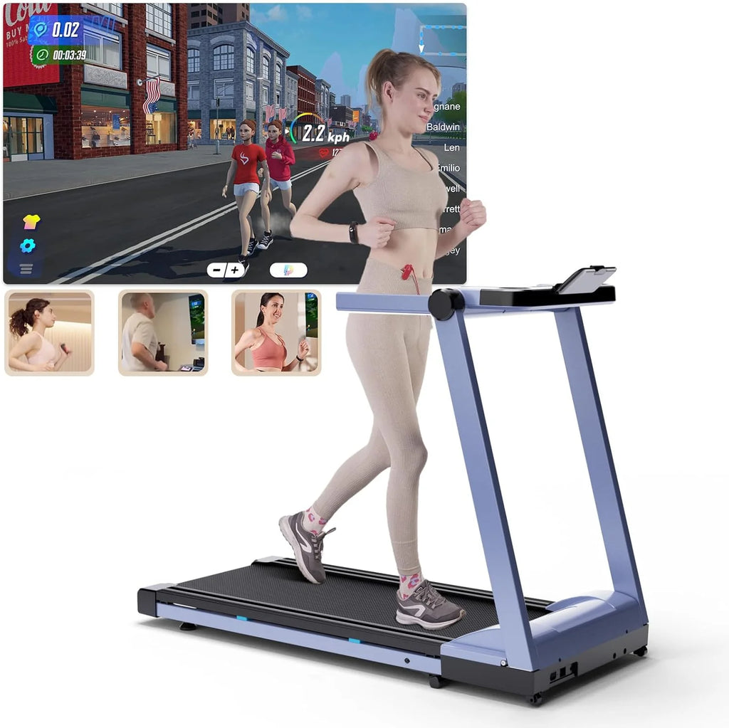 3.5HP Foldable Treadmill 350lb Capacity Adjustable 6 Percent Incline Walkingpad for Home and Office with LCD APP Data up to 10MPH