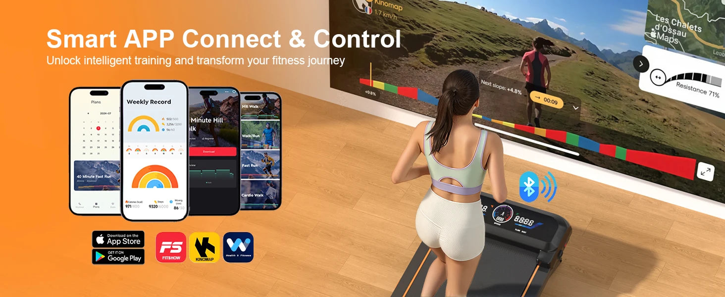 3.5HP Walking Pad Treadmill with 17 Percent Auto Incline, 12 Levels, 450 lb Capacity, RGB UI Screen, 3‑in‑1 Under‑Desk Auto‑Incline Treadmill