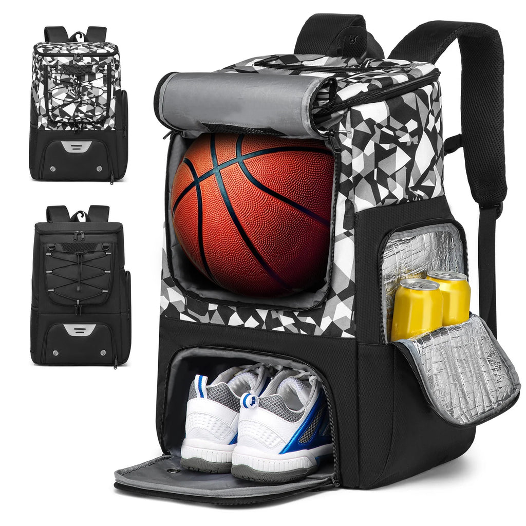 Football Backpack Men Basketball Backpack Outdoor Soccer Storage Bag Training Sports Knapsack with Shoe Compartment