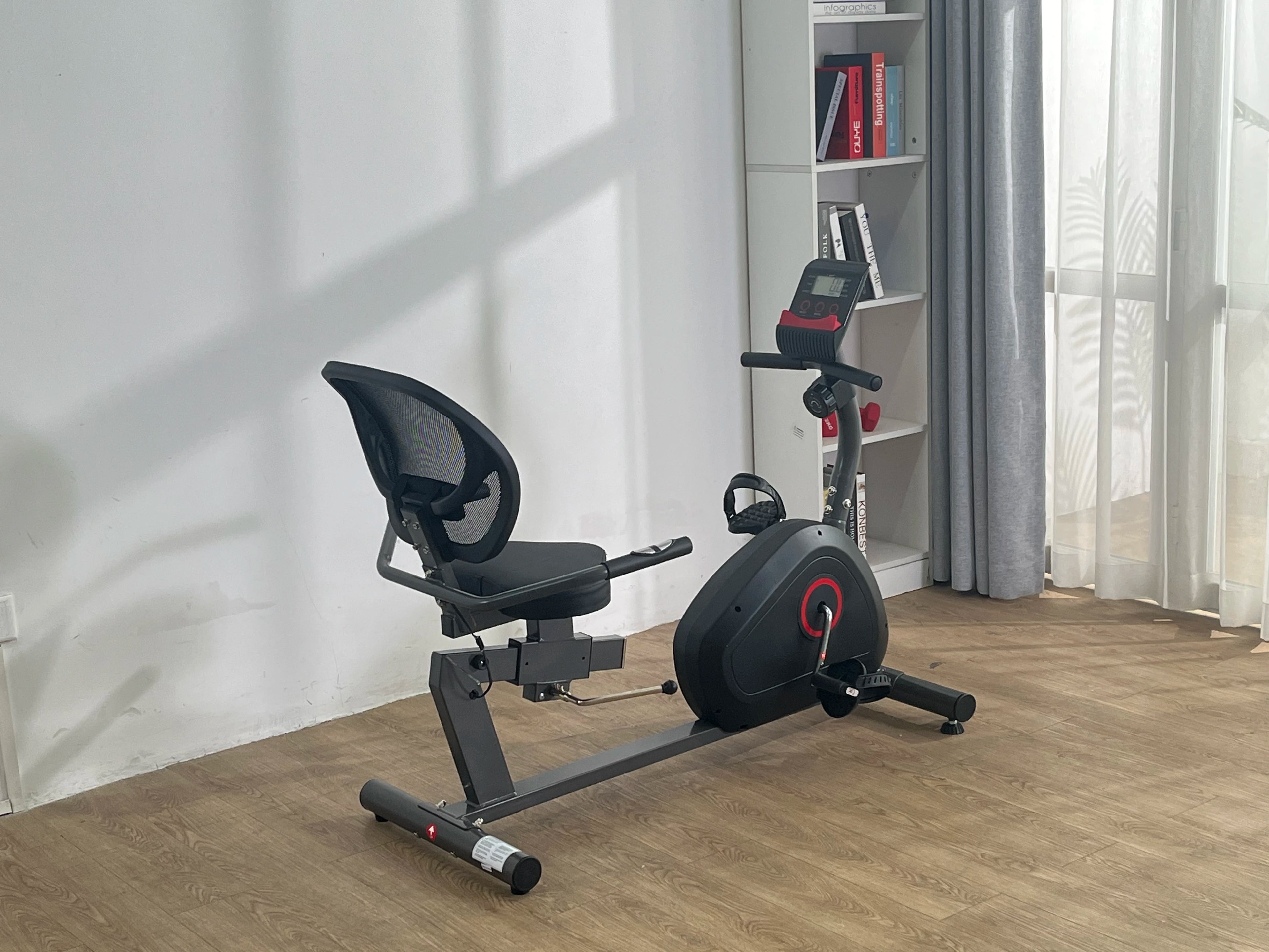 Recumbent Exercise Bike for Home Stationary Bike Quiet 8 Level Resistance with Large Comfortable Seat and Heart Rate Handles