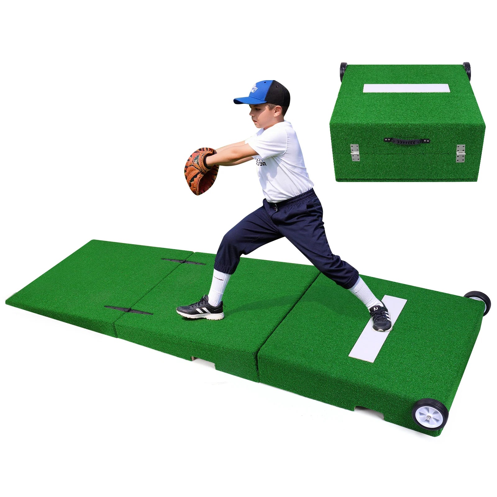 Professional Portable Pitching Mound — Foldable 88×28×6 in Training Set with Carry Handle
