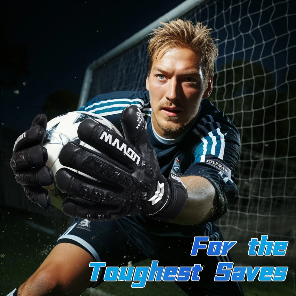 Soccer Goalie Gloves for Adults and Youth High Performance Goalkeeper Gloves with Five Detachable Finger Savers