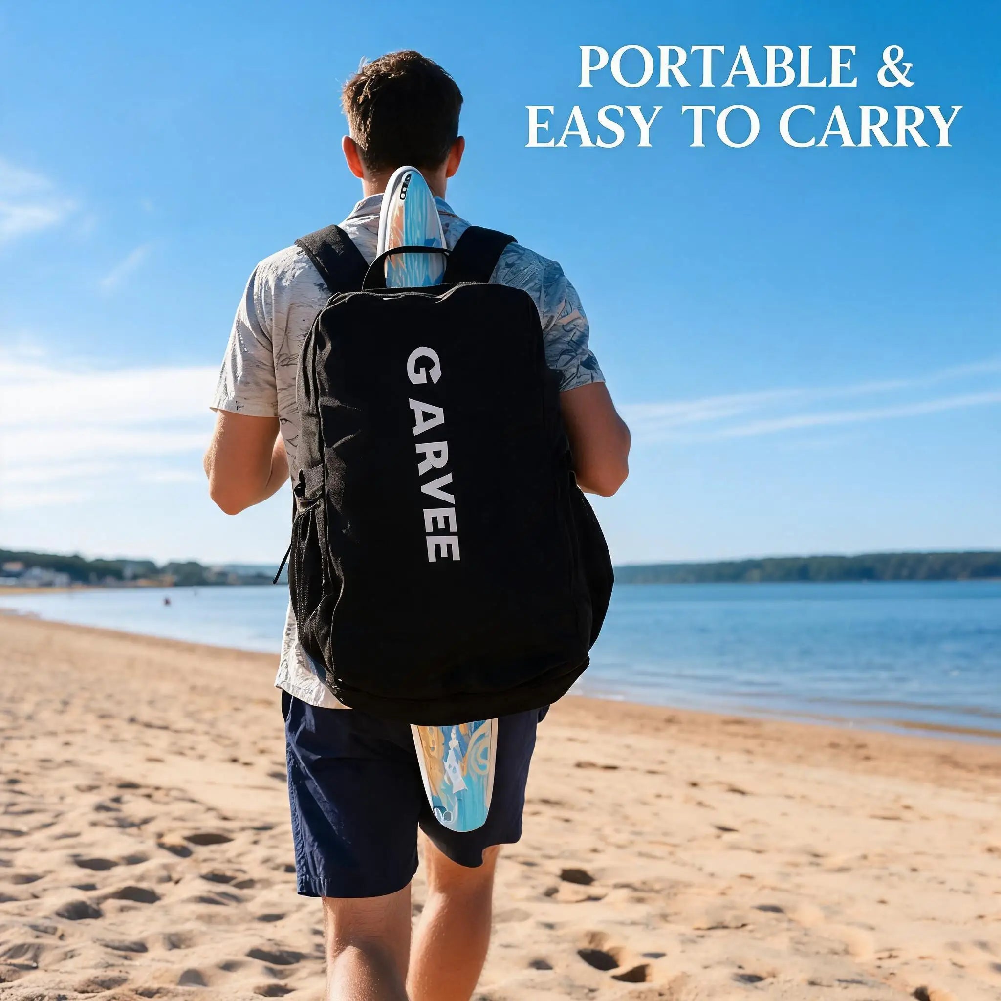 Inflatable Stand Up Paddle Board with Stable Non‑Slip EVA Deck, Gradient Light Wood‑Grain Design, Tri‑Fin System, High Weight Capacity, and Complete Kit with Paddle, Backpack, and Pump