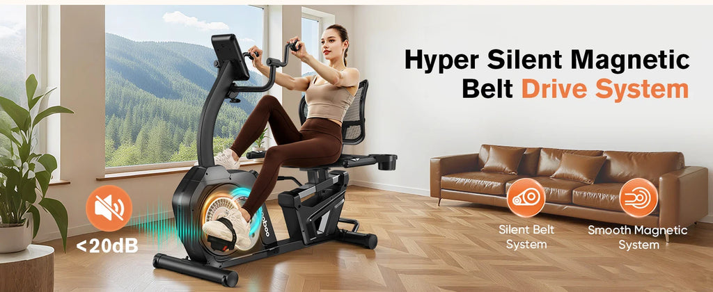 Recumbent Exercise Bike for Home Use Stationary Bike with Arm Exerciser Magnetic Recumbent Bike with Ergonomic Seat
