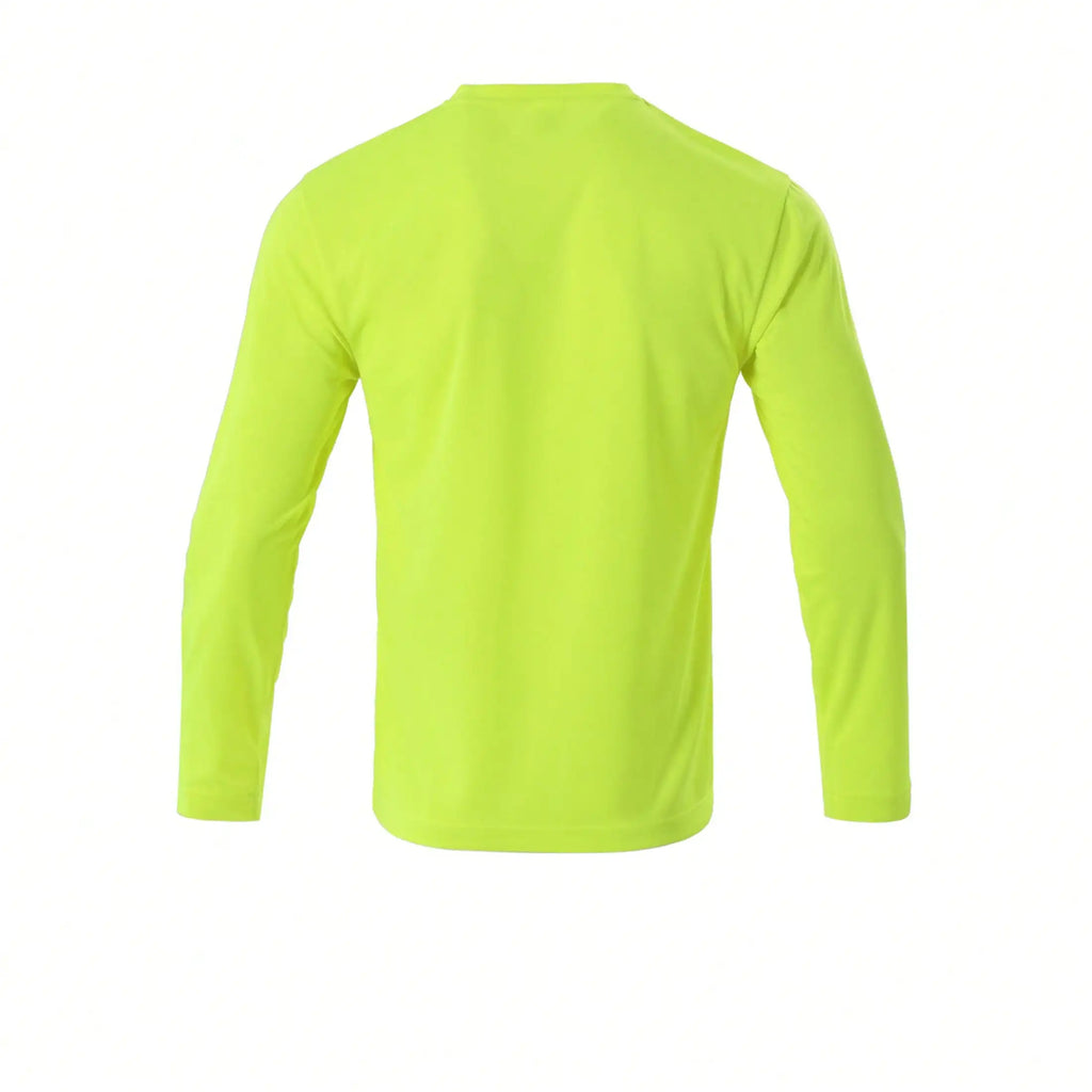 Men Performance Long Sleeve T Shirt Breathable Moisture Wicking Athletic Top Quick Dry Workout Running Outdoor Hiking Daily Casual Sport Tee