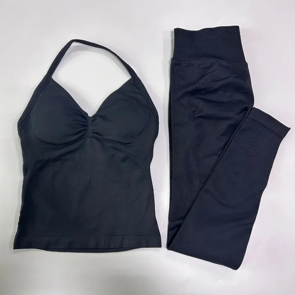 Womens Tank Tops & High Waist Scrunch Yoga Leggings