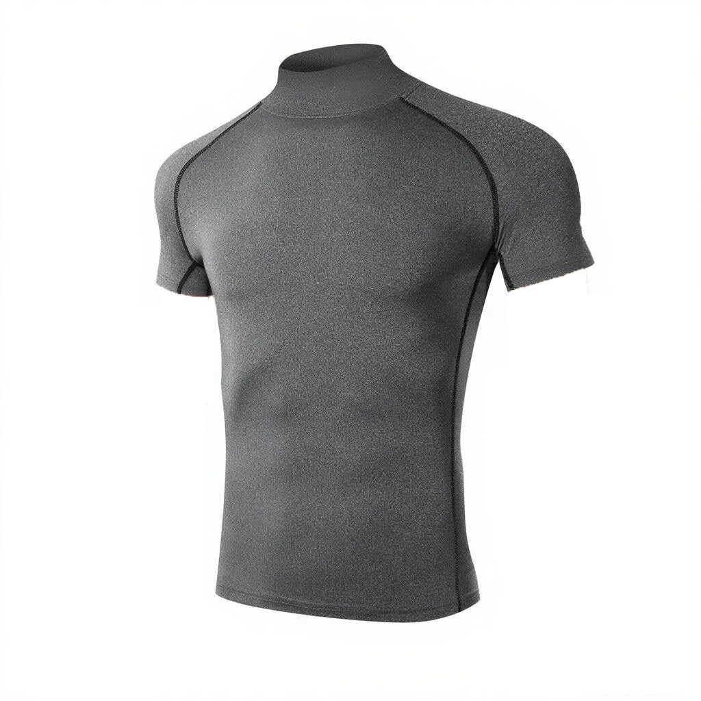 Mens Compression T Shirt Quick Dry Short Sleeve Workout Top for Gym Running and Bodybuilding