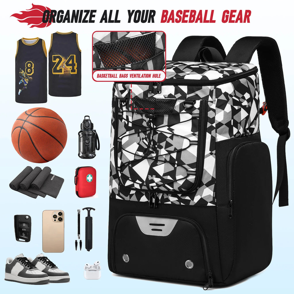 Football Backpack Men Basketball Backpack Outdoor Soccer Storage Bag Training Sports Knapsack with Shoe Compartment