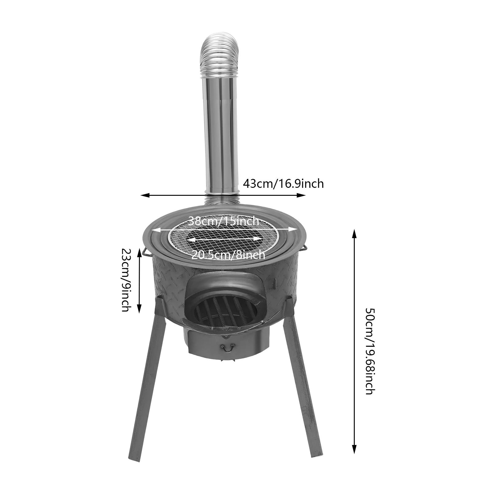 Indoor Outdoor Multifunction Wood Burning Stove, Portable Camping Wood Stove for Heating, Barbecuing, Frying, and Deep‑Frying