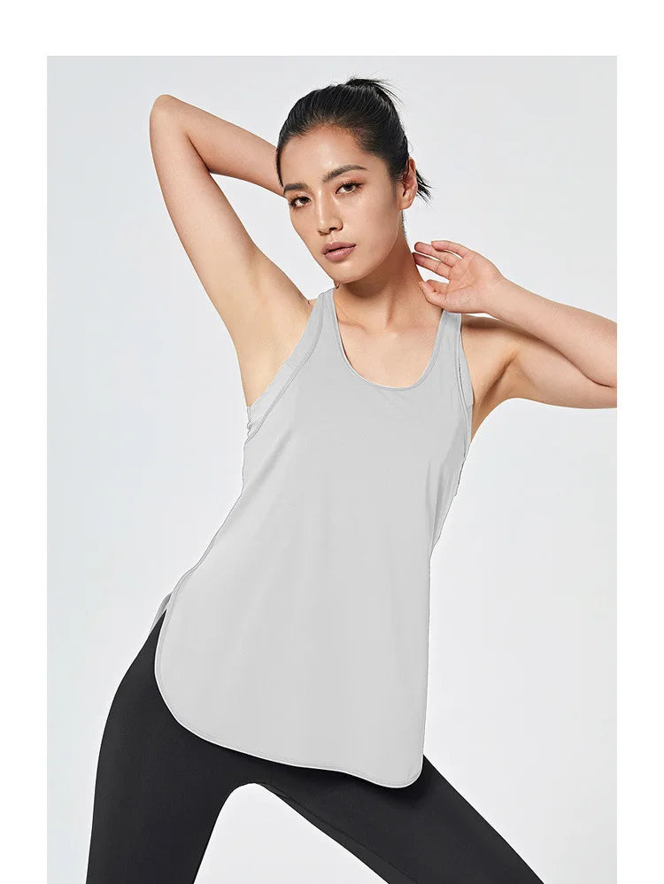 Fitness Yoga Gym Women Tank Crop Top with Bra Sleeveless Shirt Vest Running Quick Dry Sportswear One Piece Workout Clothing