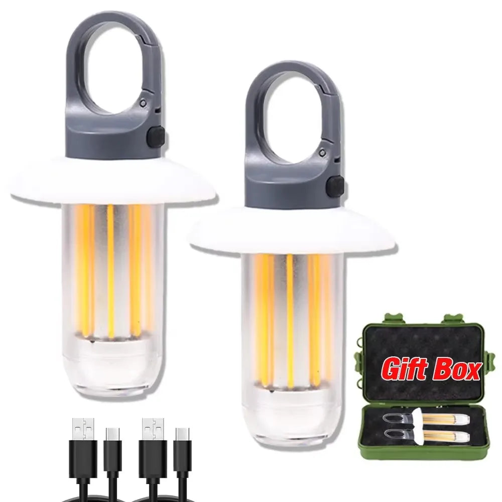 Camping Light Lightweight Handheld Torch 5 Lighting Modes Rechargeable Tent Lamp for Patio Climbing with 8 Light Filaments